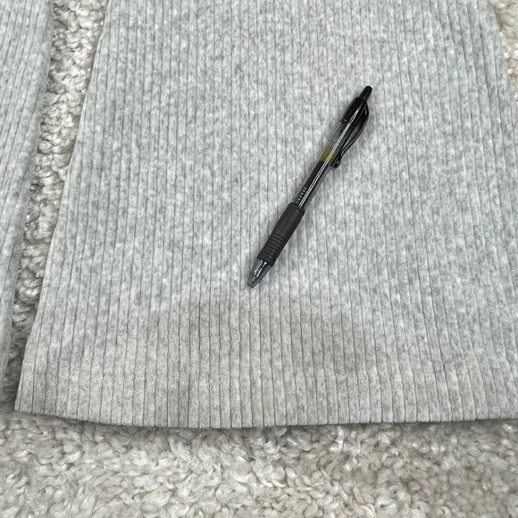 Aerie Groove On Ribbed High Waisted Velour Flare Pant Light Gray FLAW - Picture 6 of 12